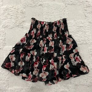 Blue Life Floral Ruffle Skirt